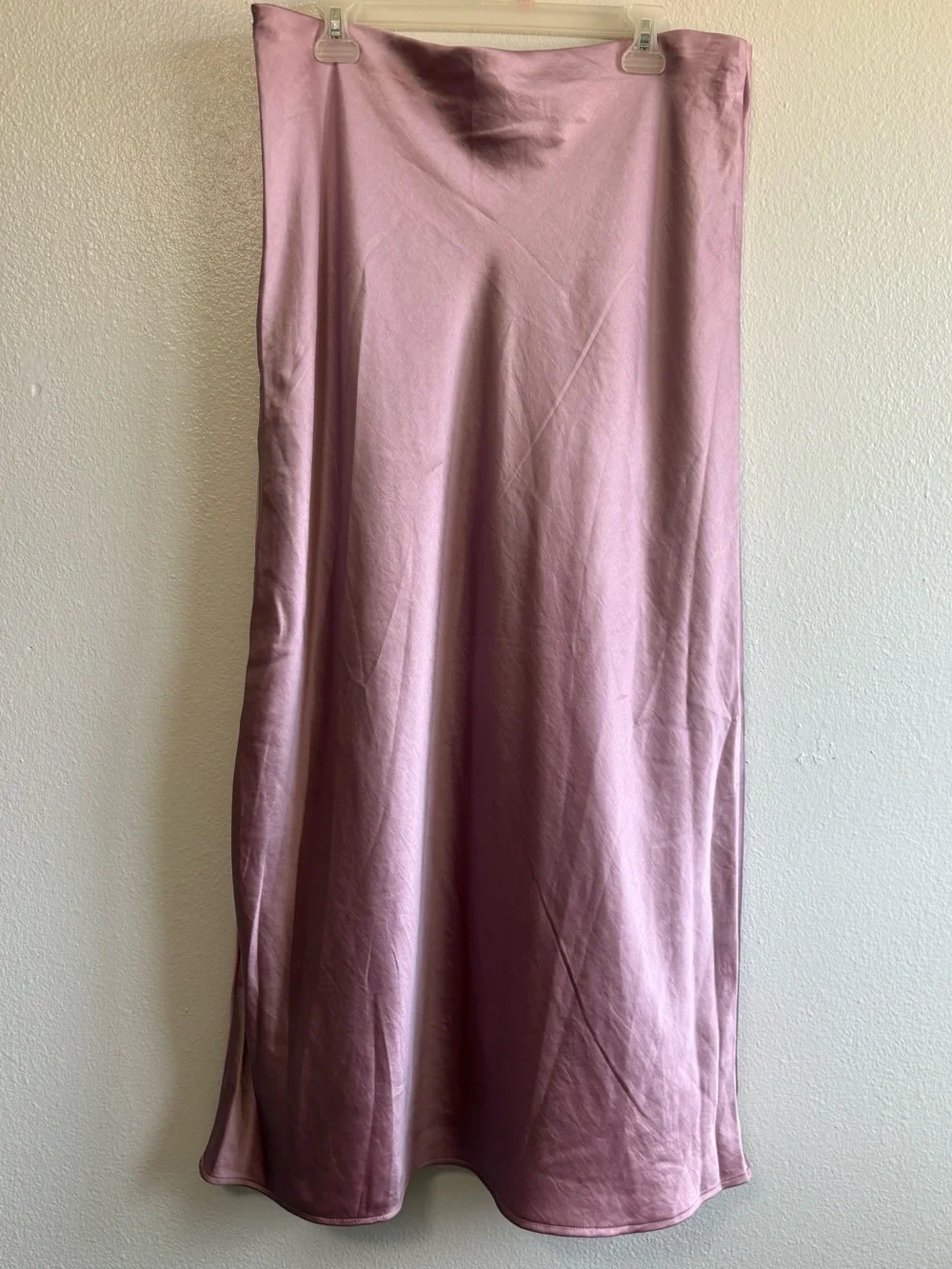 Open Edit Size XL Pink Satin Maxi Skirt Feminine Fairy Whimsy Coquette Romantic